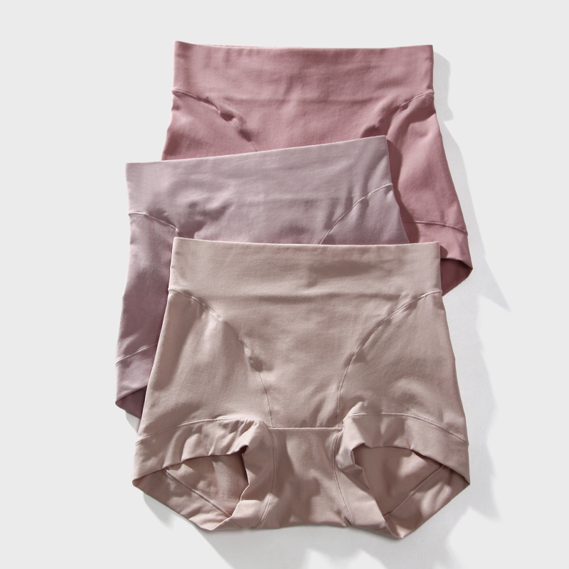 60S新疆棉高腰收腹平角裤7A抑菌