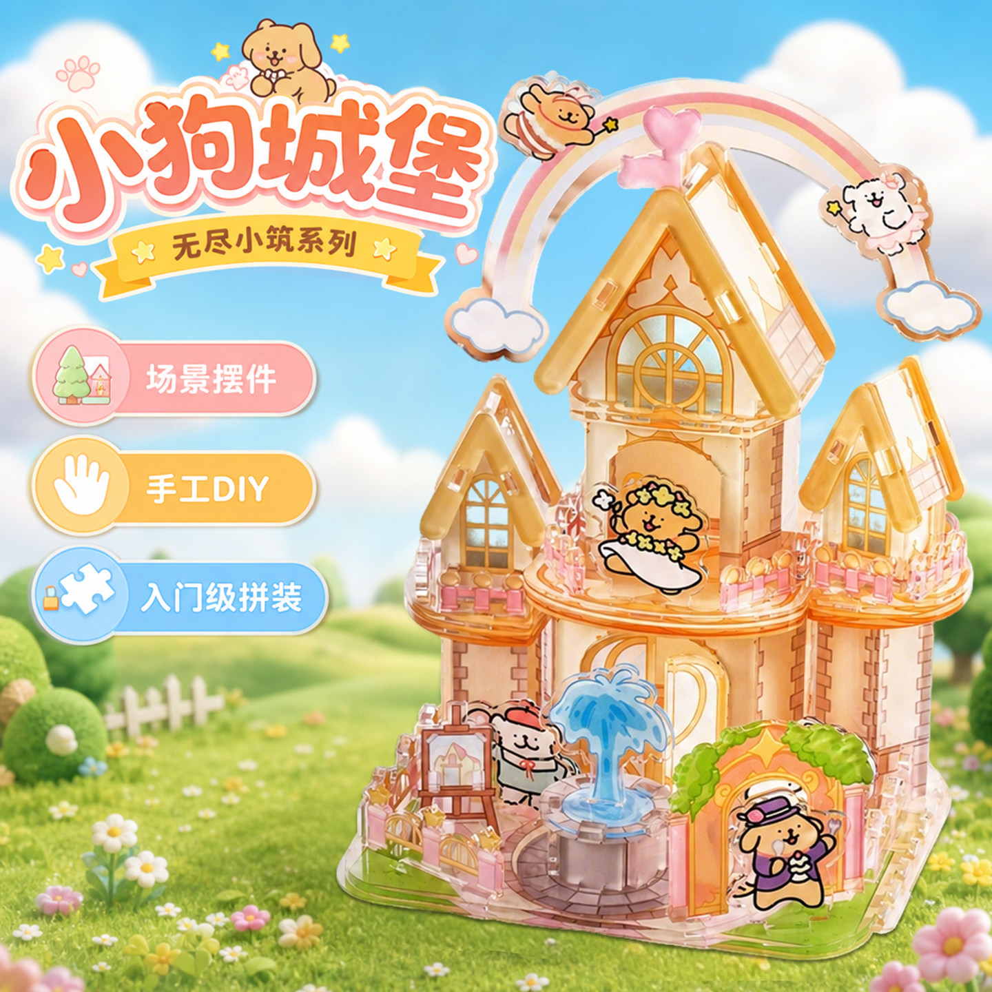 TOI线条小狗DIY翻转世界拼图