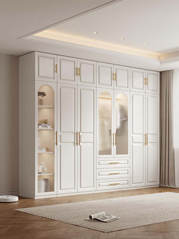 白色衣柜家用卧室经济型实木衣橱主卧现代简约柜子法式衣柜小户型