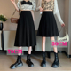 半身裙胖妹妹加大码 百褶裙女加长款 大摆裙中裙 西装 2023年春夏新款