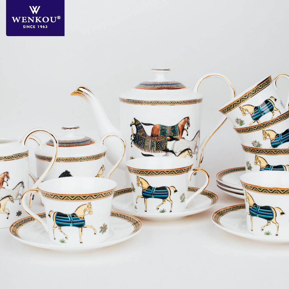 欧式宫廷高档经典马陶瓷咖啡具红茶具 咖啡杯碟套装礼品礼盒