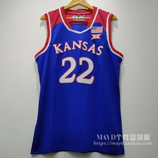 22号维金斯堪萨斯大学球衣 恩比德复古刺绣小众篮球服运动背心男