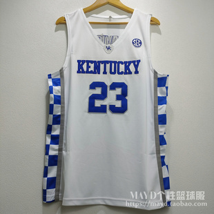 23号戴维斯肯塔基球衣 篮球服男运动背心嘻哈 浓眉哥大学刺绣美式