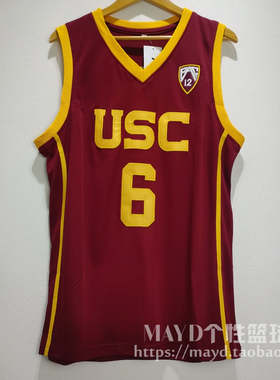 6号布朗尼詹姆斯球衣Bronny南加大刺绣篮球服速干背心大学生USC男