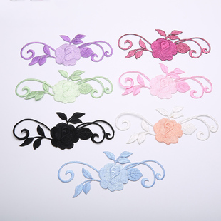 绣花布贴中国风服饰布补丁贴花朵中号修补花羽绒服衣服破洞修补贴