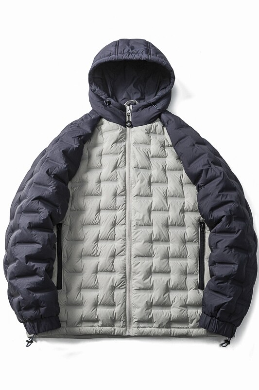 山一商店24冬244YR09162插肩袖连帽直冲90白鸭绒羽绒服P280K398,男装羽绒服,电商S003
