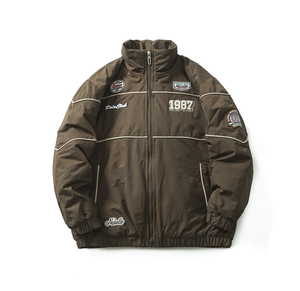 原B429山一商店-234MY09255多徽章美式机车嵌条棉服P165-K228图片