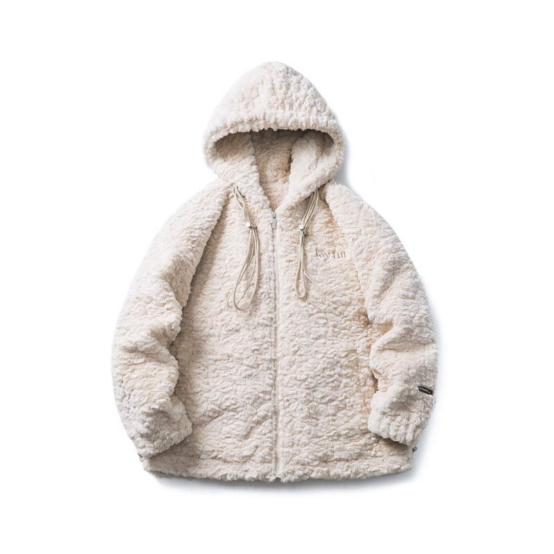 原B429山一商店-234MY07231兔毛绒刺绣连帽棉服P200-K268图片
