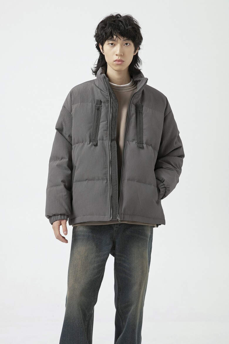 原B429山一商店-234YR00117压褶侧拉链羽绒服新标90绒P300-K428,男装羽绒服,电商S003