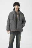 原B429山一商店-234YR00117压褶侧拉链羽绒服新标90绒P300-K428，男装羽绒服，电商S003
