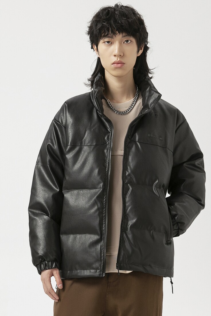 原B429山一商店-234MY07175钢印黑金印花皮料棉服P200-K278,男装棉衣,电商S003