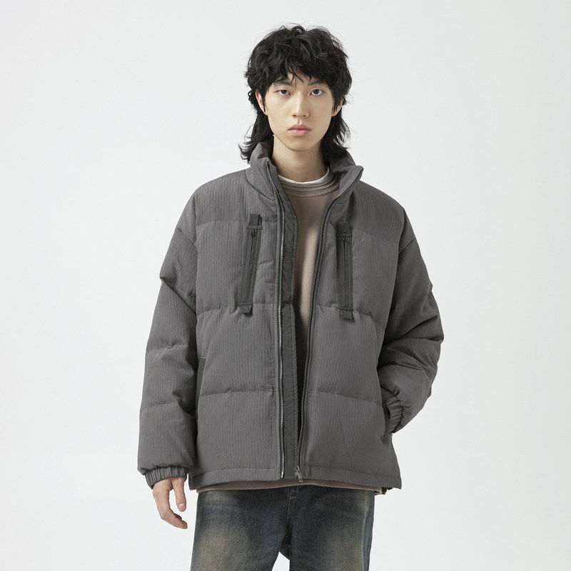 原B429山一商店-234YR00117压褶侧拉链羽绒服新标90绒P300-K428图片