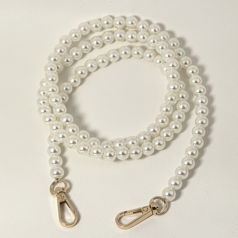 包包带子米白珍珠链条女斜挎肩带手挽链单买挎包链手机链扩音器链