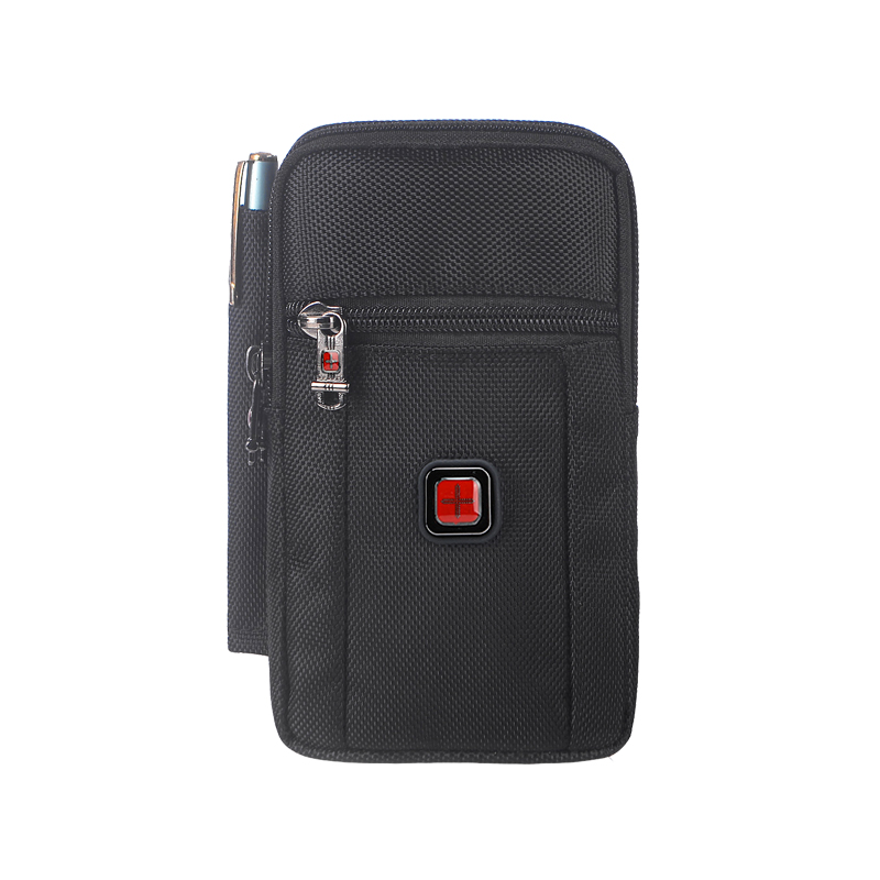装5.5寸 6.5寸红米双手机包竖款可插笔腰包穿皮带防水挂脖小包男
