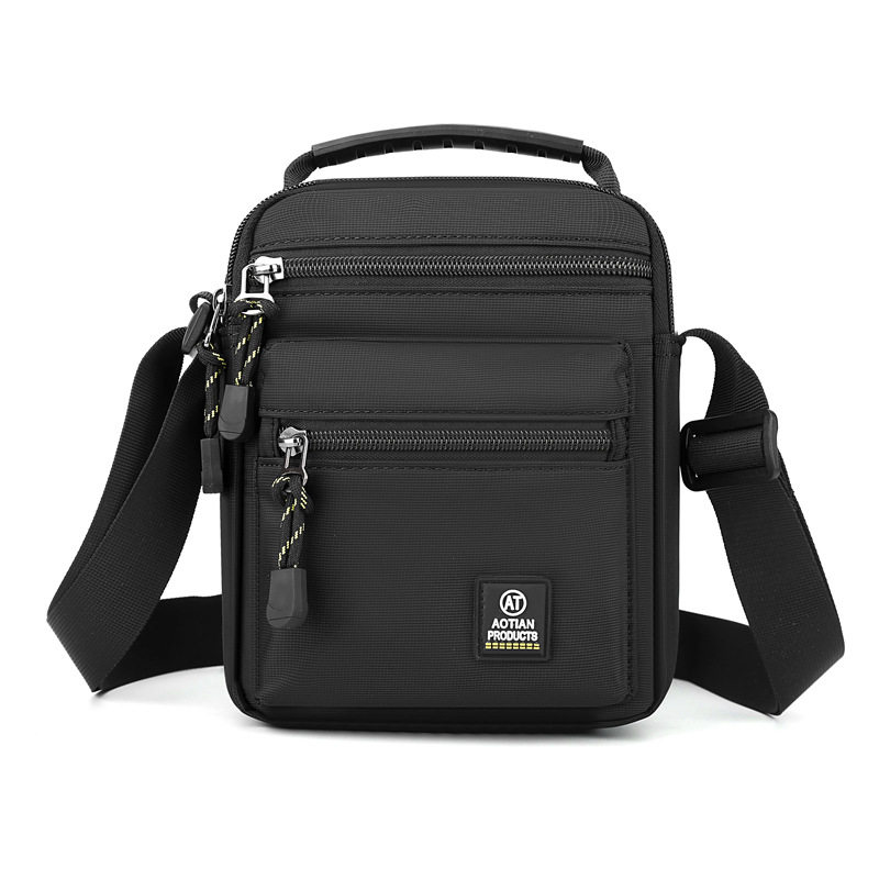 适用于7.3寸华为斜挎手机包男防水多拉链隔层迷你单肩小背包竖版