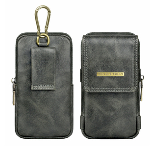 适用于放6.8寸荣耀X10手机包时尚商务磁扣竖款穿皮带腰包可插笔男