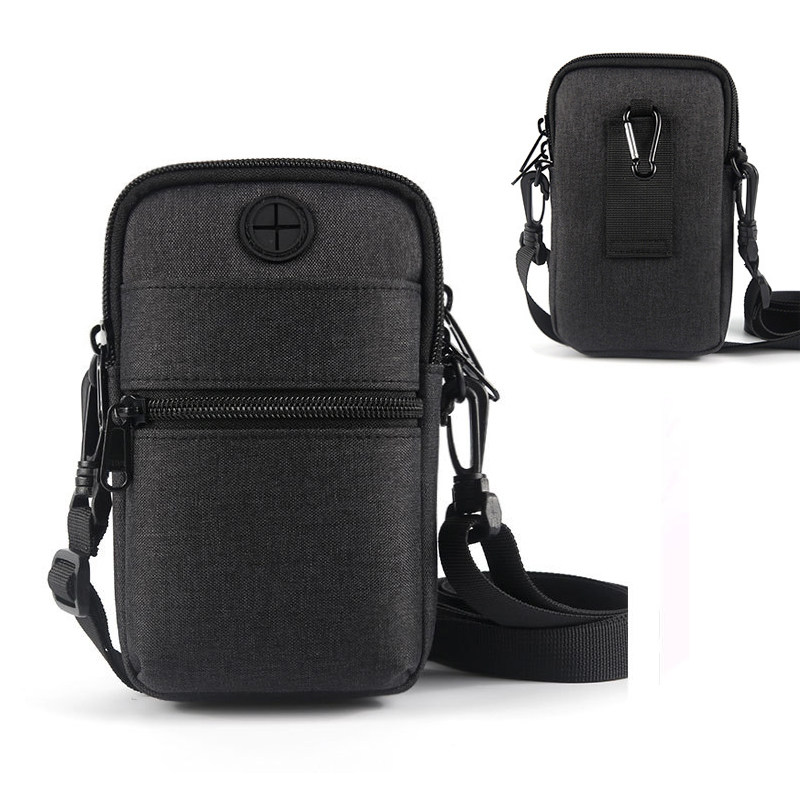 放5.5寸苹果8pl手机包竖款双拉链腰包穿腰带男士小挂包防水护照包