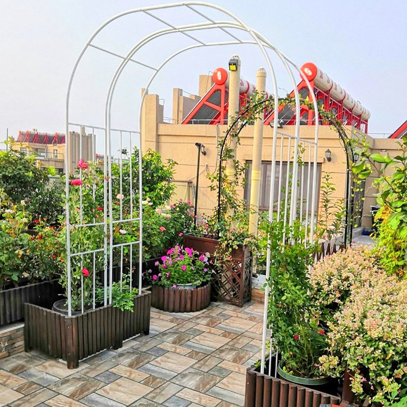 花园拱门花架月季铁线莲爬藤架铁艺造型花架蔷薇防倒攀爬花支架子