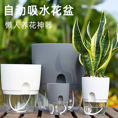 热销爆品透明花盆塑料自吸水盆