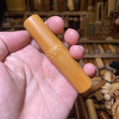 19-87mm厚皮高密润角单节，一物一链接，远山工实心玉竹手把件