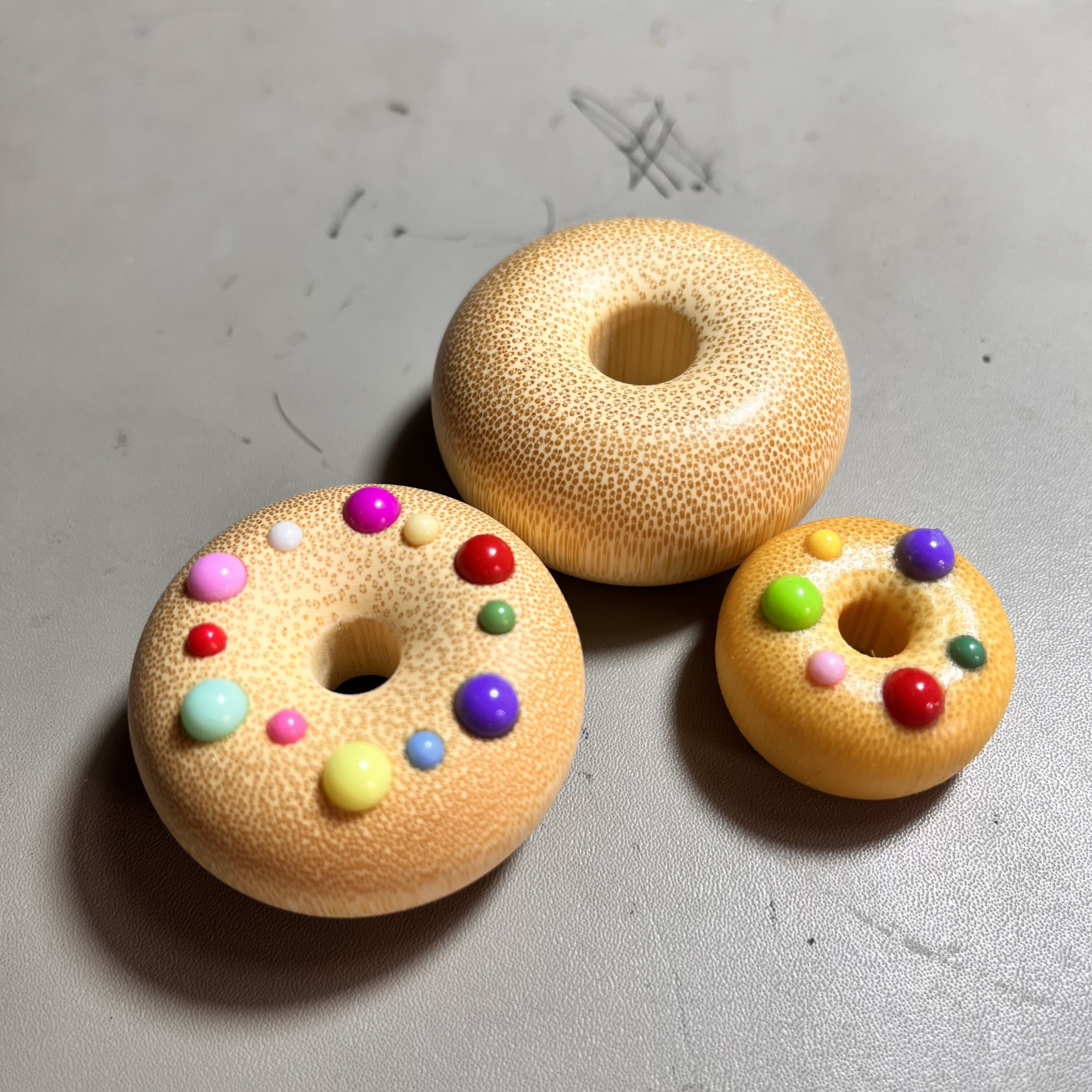 远山工自车金丝竹面包圈实心竹子面包圈平安扣镶嵌