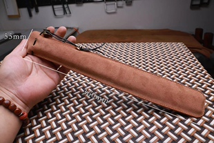 远山工实心竹长棍袋收纳袋真牛皮玉竹折扇袋长款 玉竹袋360×55mm