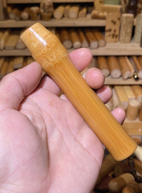 21-127mm高密三节小手持，一物一链接，远山工实心玉竹手把件