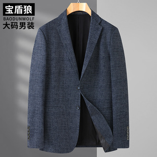 休闲西服外套特大号肥佬单排扣便西胖子男西装 秋冬加肥加大码 男士