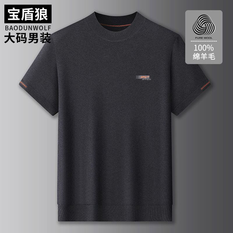 秋季100绵羊毛针织衫男大码上衣