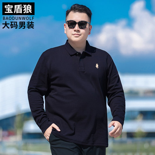 加肥大码长袖polo衫男保罗上衣