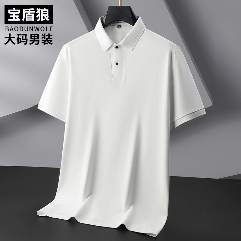胖子时尚棉质半袖polo衫夏装薄款