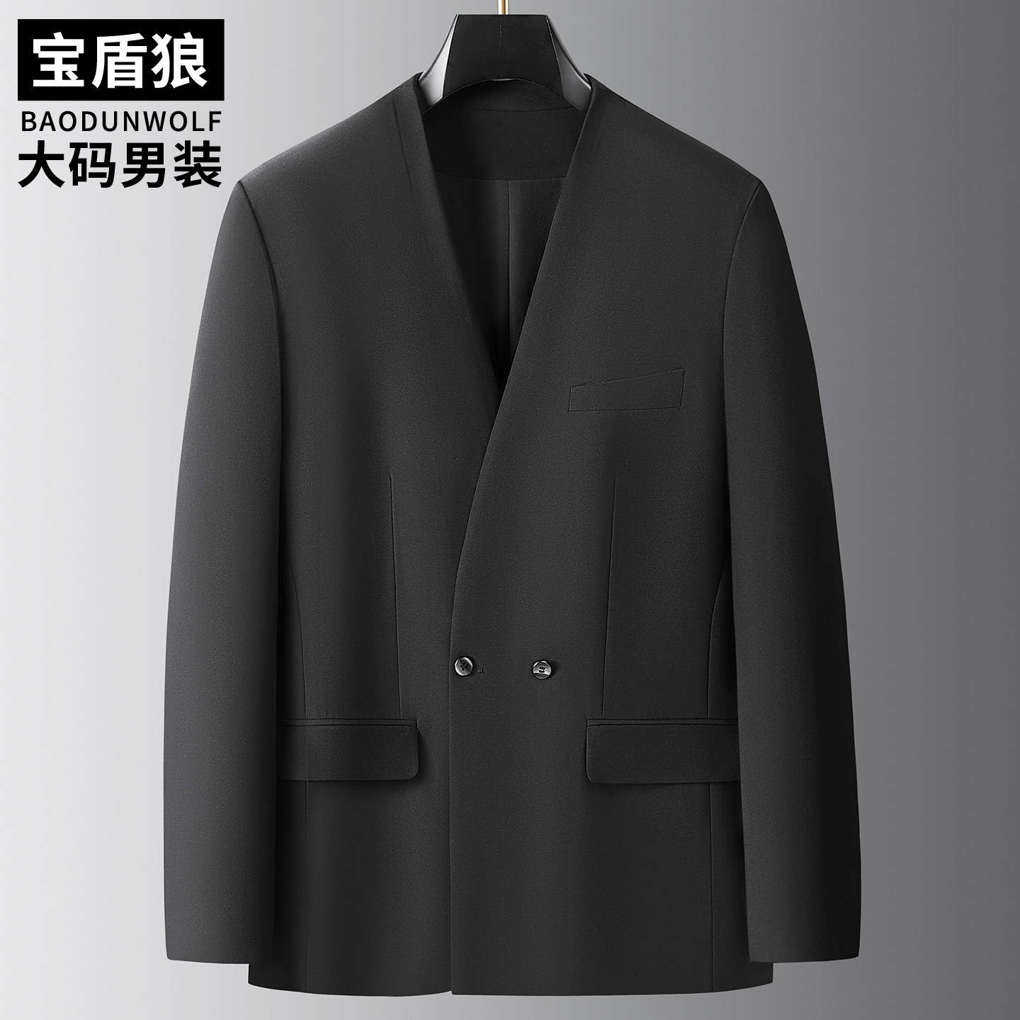 港风无袖西服男大码后中开衩