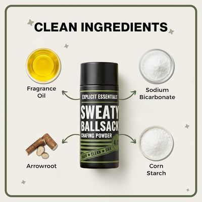 Explicit - 男士滚珠爽身粉吸汗腹股沟无滑石粉防摩擦控湿防异味