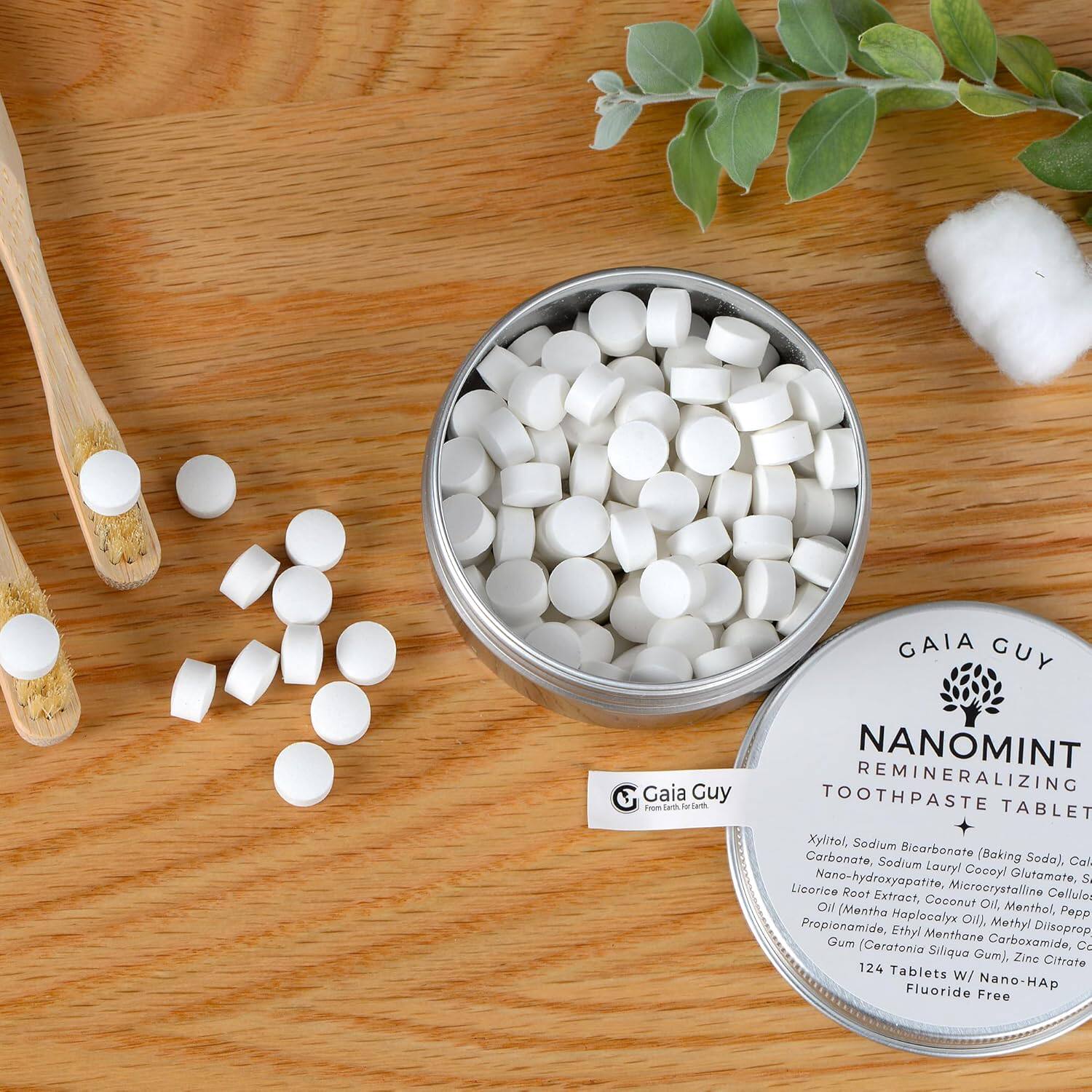 NanoMint - 增强牙釉质清口气纳米无羟基磷灰石替氟旅游用牙膏片