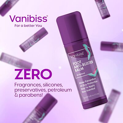 Vanibiss天然足部护理防起泡预防足部防摩擦膏足部起泡棒擦伤舒缓