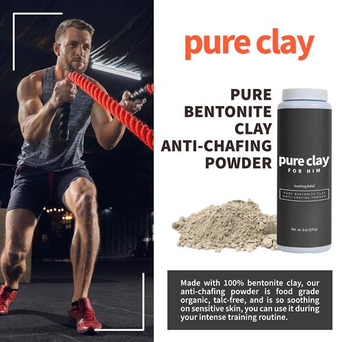 Pure Clay - 纯天然食品级防摩擦粉钙基膨润土身体腹股沟腋窝足部