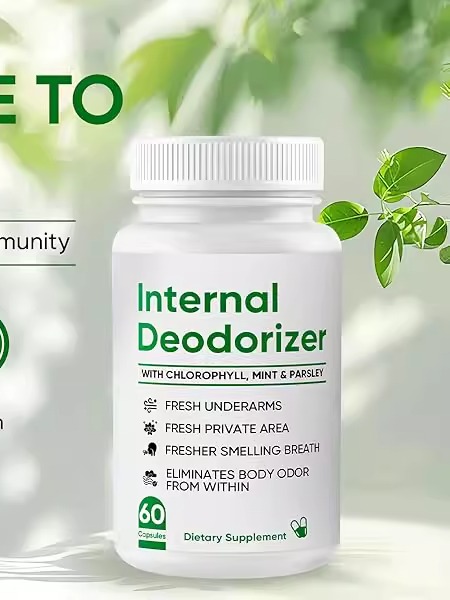 Internal Deodorizer - 身体除臭剂体臭口臭含叶绿素薄荷欧芹胶囊