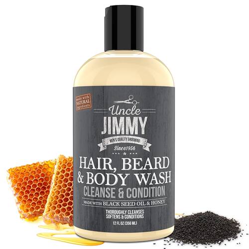 Uncle Jimmy-男士洗发胡须身体洗护液天然洁净肌肤柔软水润沐浴露