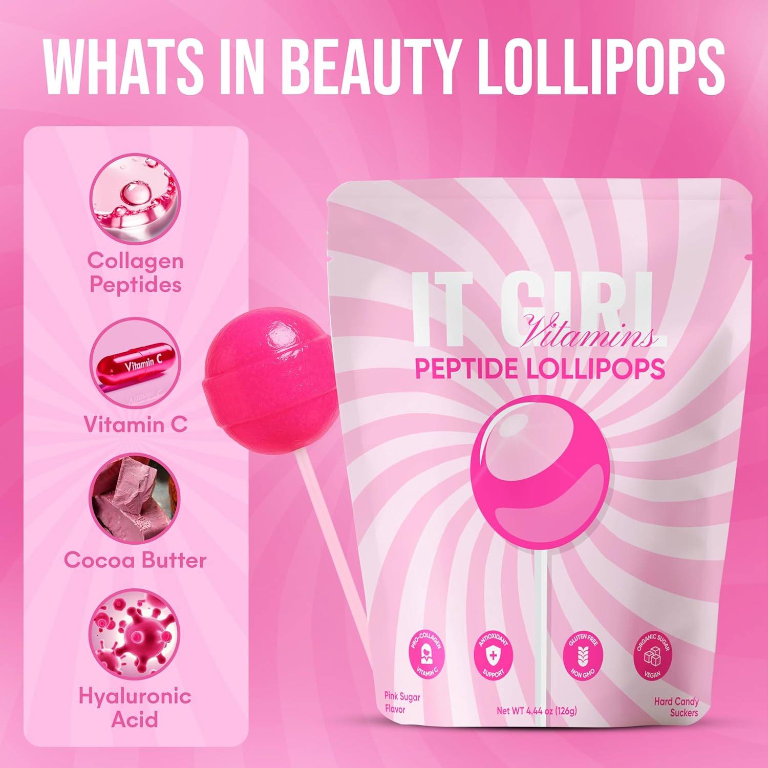It Girl-低糖胶原蛋白肽维生素透明质酸美容棒棒糖头发皮肤补充剂,零食/坚果/特产,棒棒糖,淘宝优惠券,粉丝福利购,淘宝优惠卷