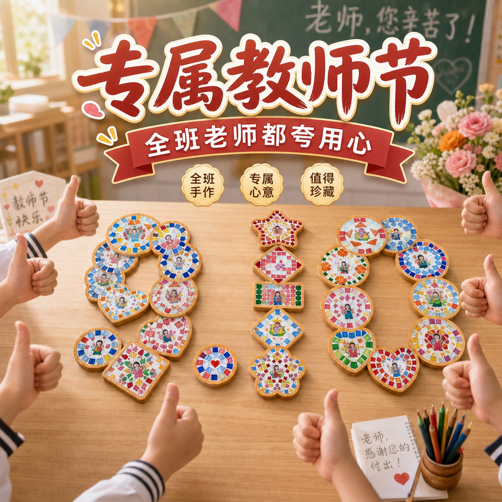 教师节马赛克杯垫手工diy材料包