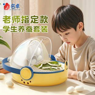 蚕宝宝学生养蚕套装太空养育仓培育饲养盒工具套装七彩蚕丝小蚕宝宝三年级下册科学养蚕的一生1234龄新鲜桑叶