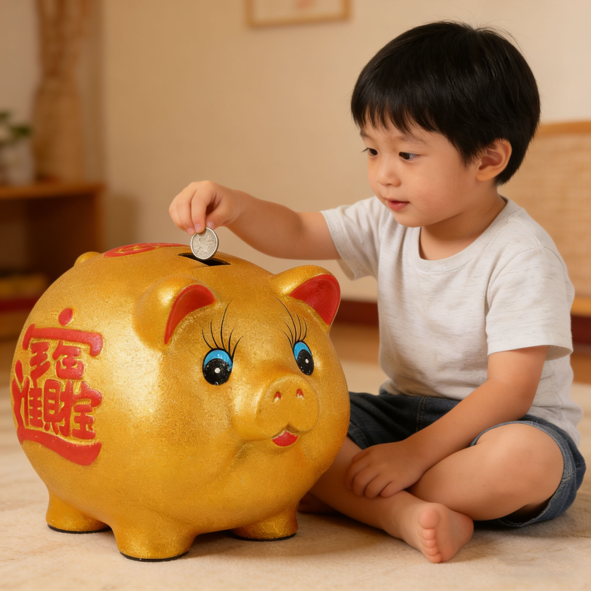 新款特大号金猪存钱罐陶瓷猪摆件只进不出礼品创意儿童储钱罐