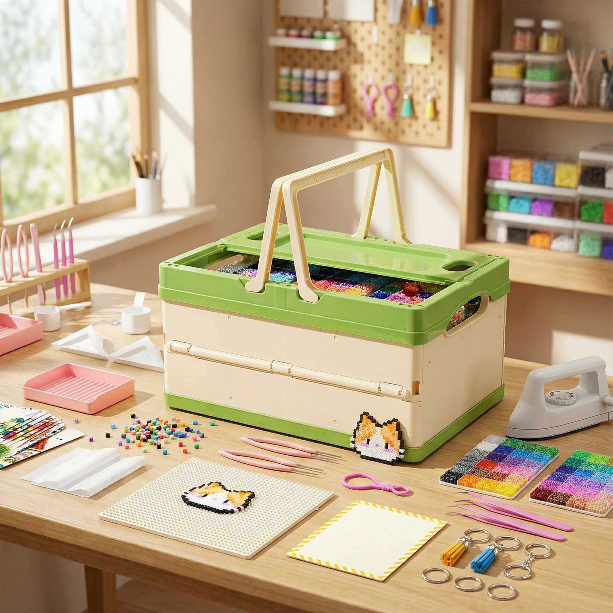 拼豆新年手工diy材料包补充全套装笔熨斗烫纸工具专用垫板烘焙布,玩具/童车/益智/积木/模型,其他手工制作,淘宝优惠券,粉丝福利购,淘宝优惠卷