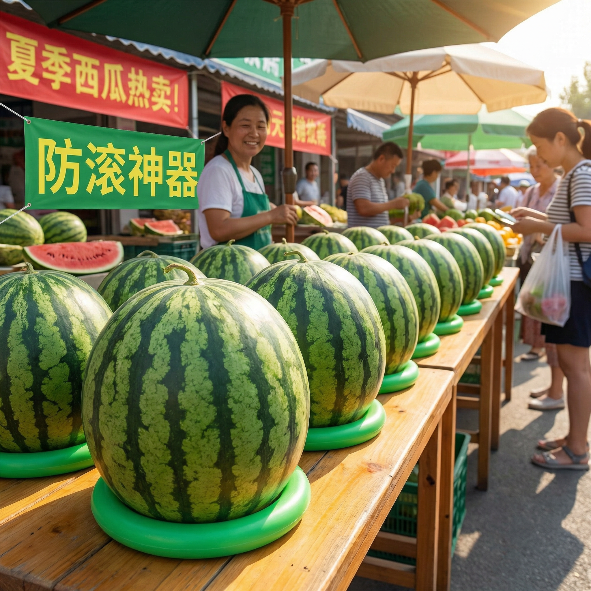 西瓜固定圈放西瓜圈神器西瓜防滑塑料圈陈列篮球摆放西瓜底座托圈