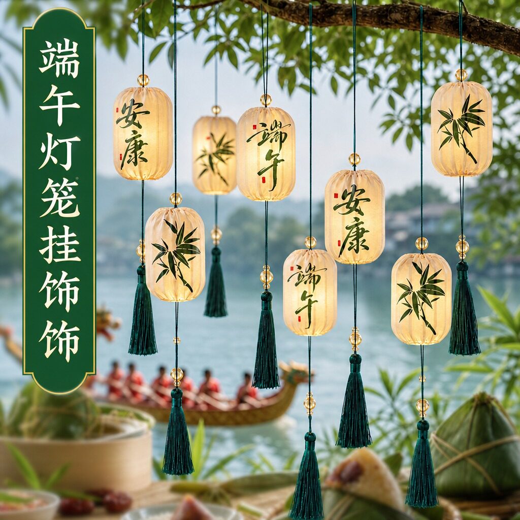 端午装饰小红灯笼新款2026花灯户外防水挂饰绿植树上盆景挂件发光
