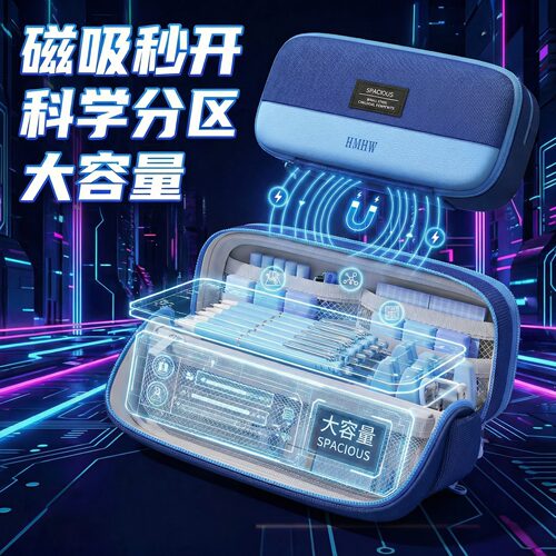 磁吸笔袋男孩2026新款大容量立式