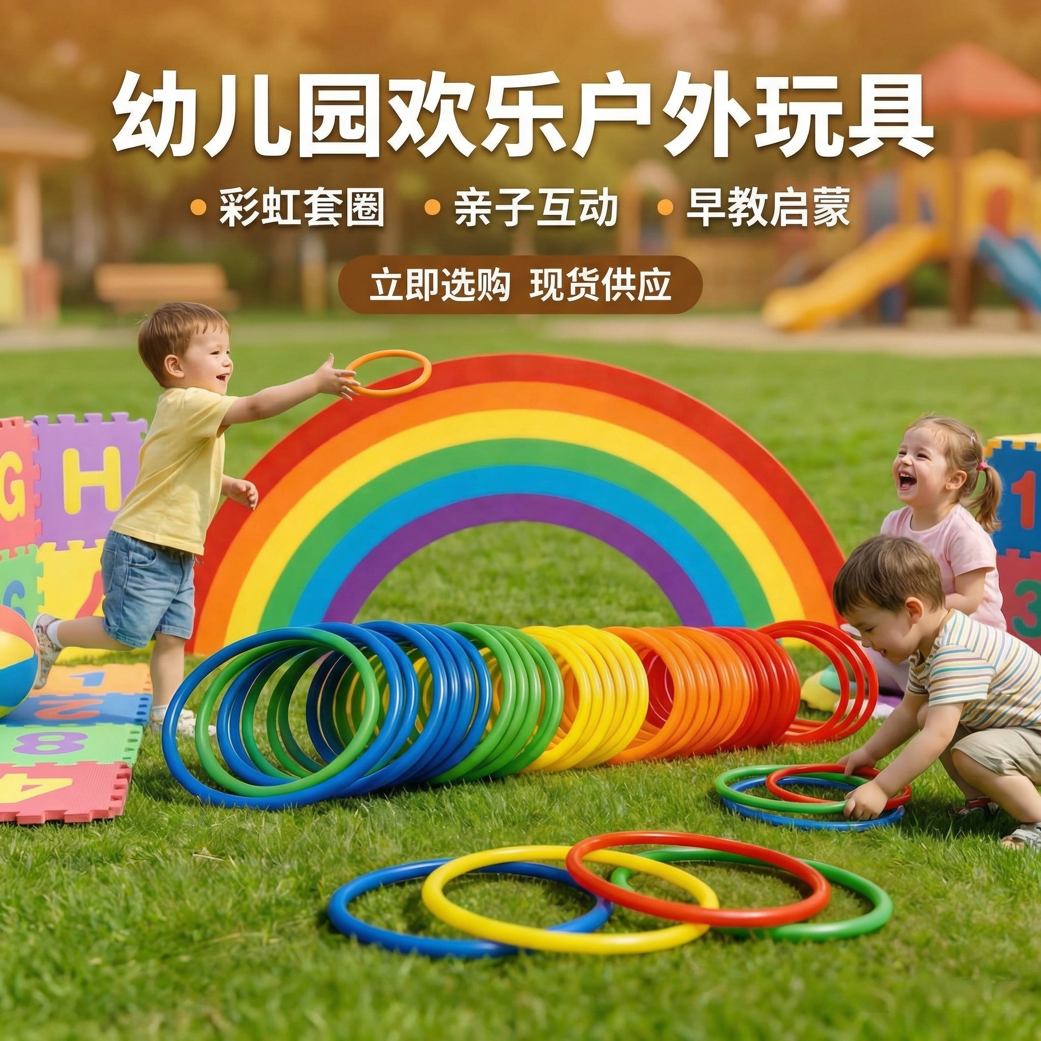 套圈圈儿童玩具批发夜市地摊套圈环摆摊游戏塑料投掷套圈道具全套