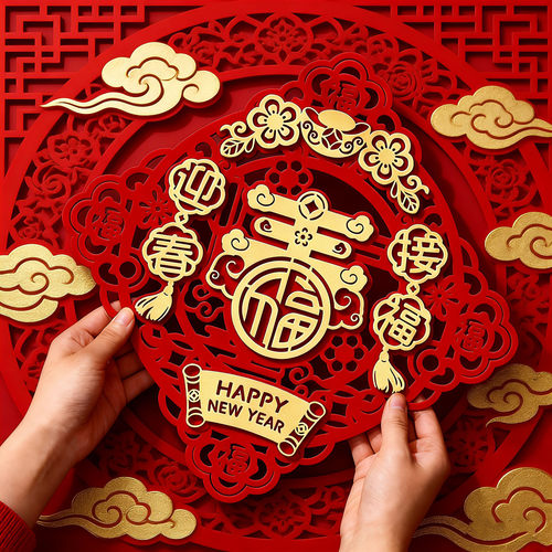 2026马年立体新款装饰福字门贴