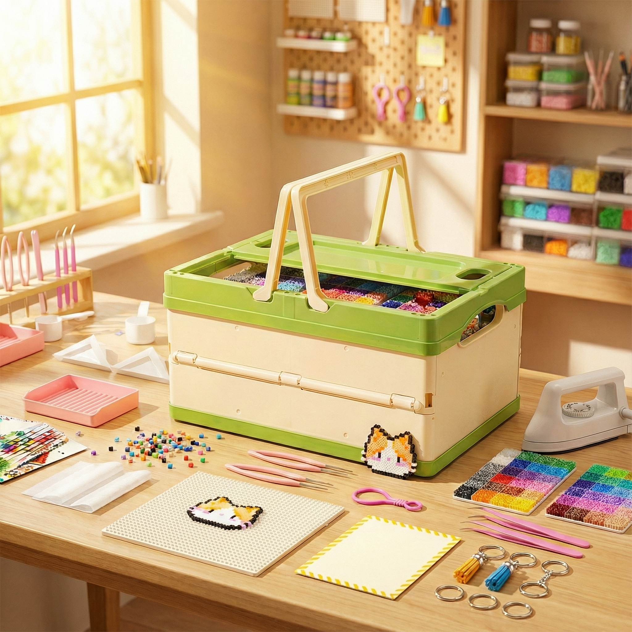 拼豆新年手工diy材料包补充全套装笔熨斗烫纸工具专用垫板烘焙布,玩具/童车/益智/积木/模型,手工制作工具/彩纸/配件,淘宝优惠券,粉丝福利购,淘宝优惠卷