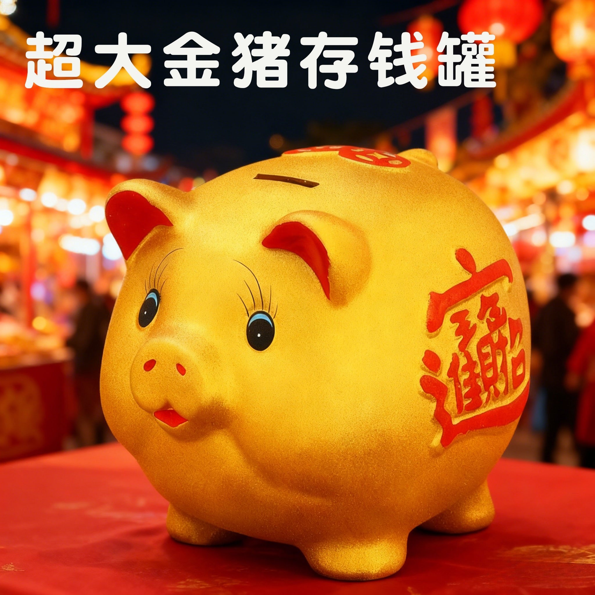 金猪存钱罐新款特大号陶瓷猪摆件只进不出礼品创意儿童储钱罐